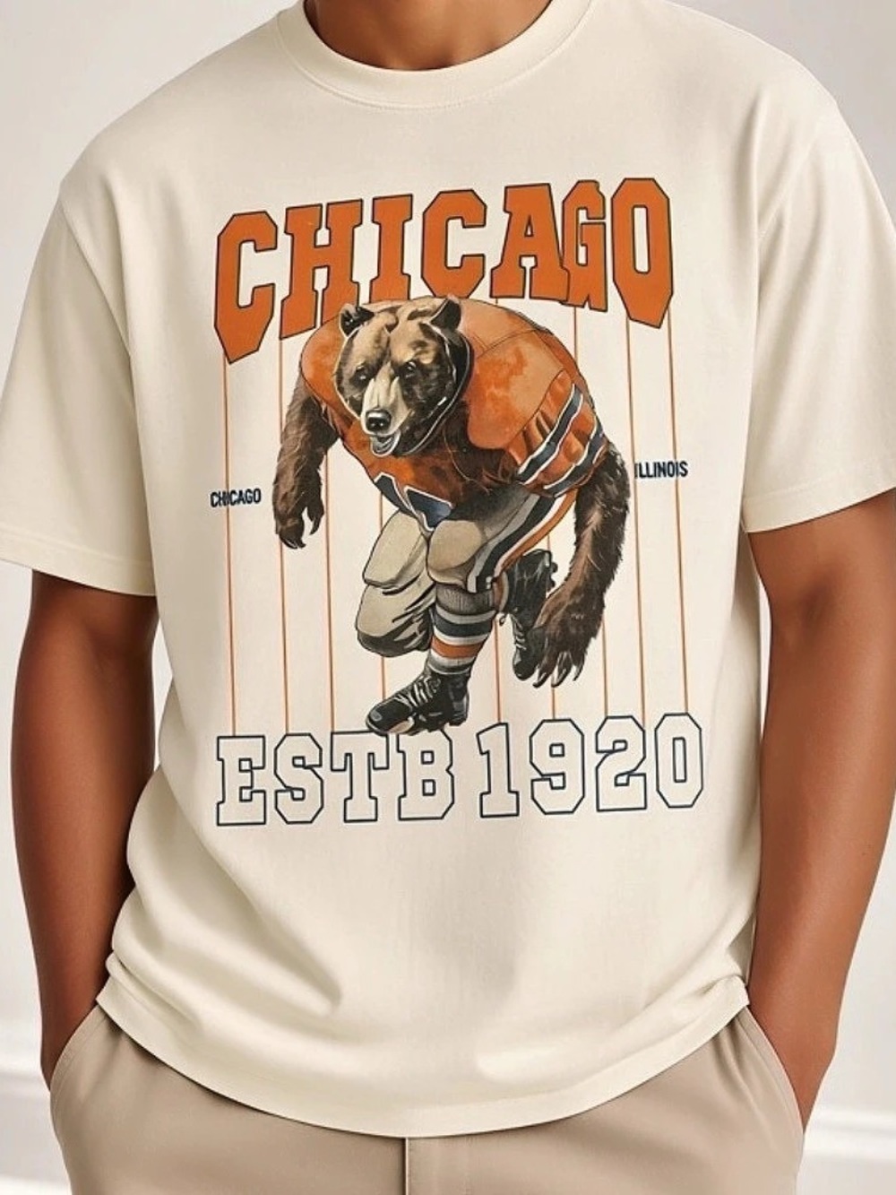 Comfort Colors Chicago Bear Football Estb 1920 Illinois T-Shirts